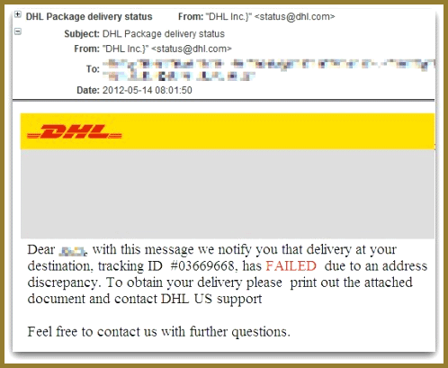 Once again the DHL malware going to strike windows PCs | Nigerian Spam ...